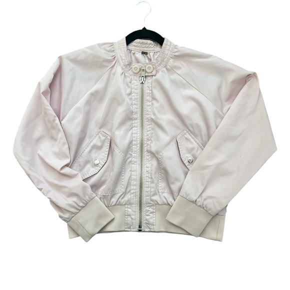 Free People Jackets & Blazers - Free People Light Blush Pink Midnight Bomber Jacket